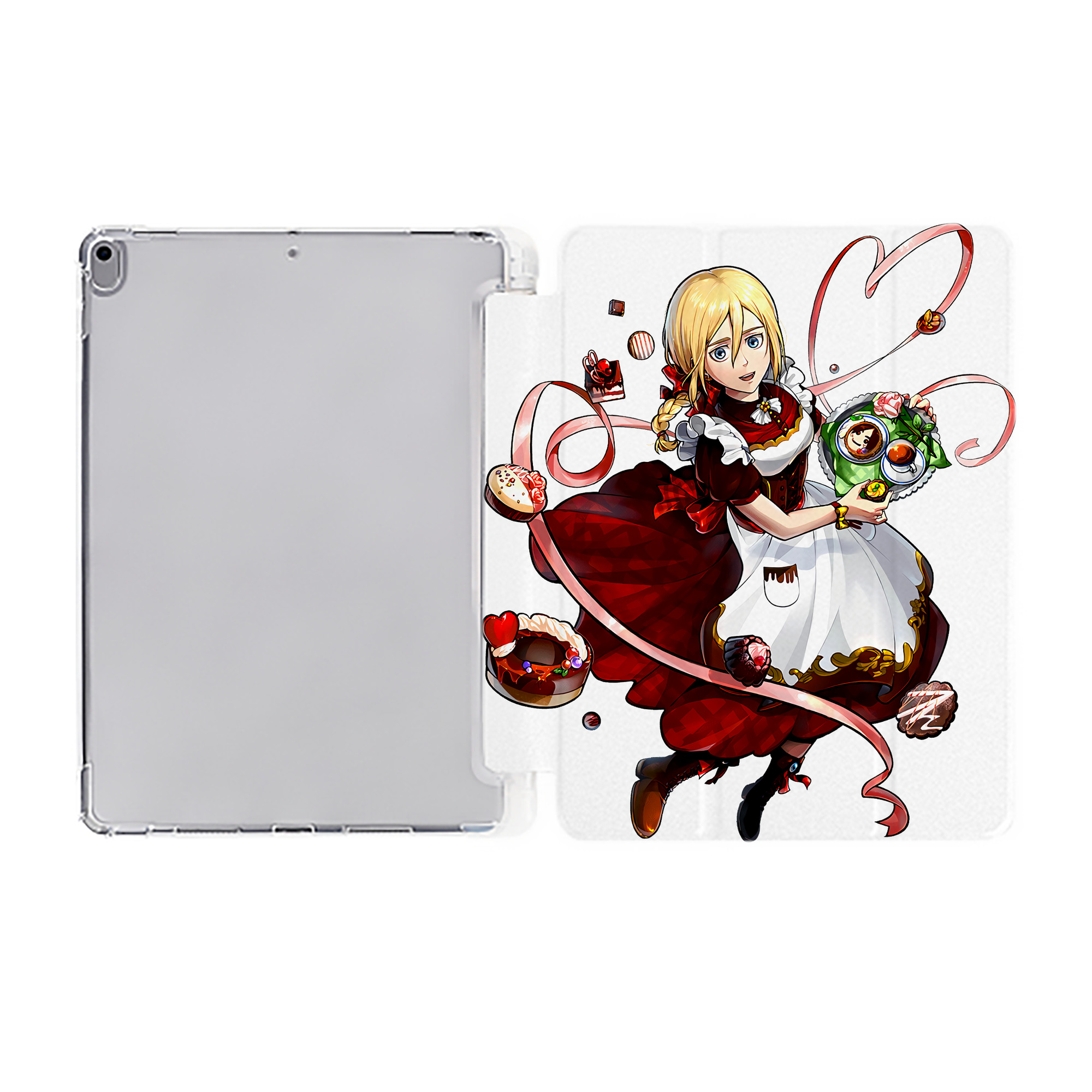 （画像用） 進撃の巨人 クリスタ·レンズ Attack on Titan Christa Lenz IPad ケース ペン収納付き 三つ折りスタンド PUレザー×シリコン 対応機種9.5/10.5/10.9インチ